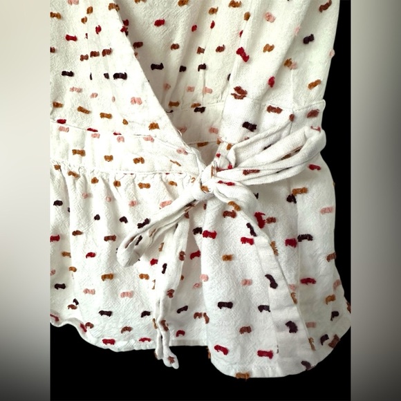 Madewell White Wrap Blouse with Stitching Detail Size XS - Picture 3 of 6